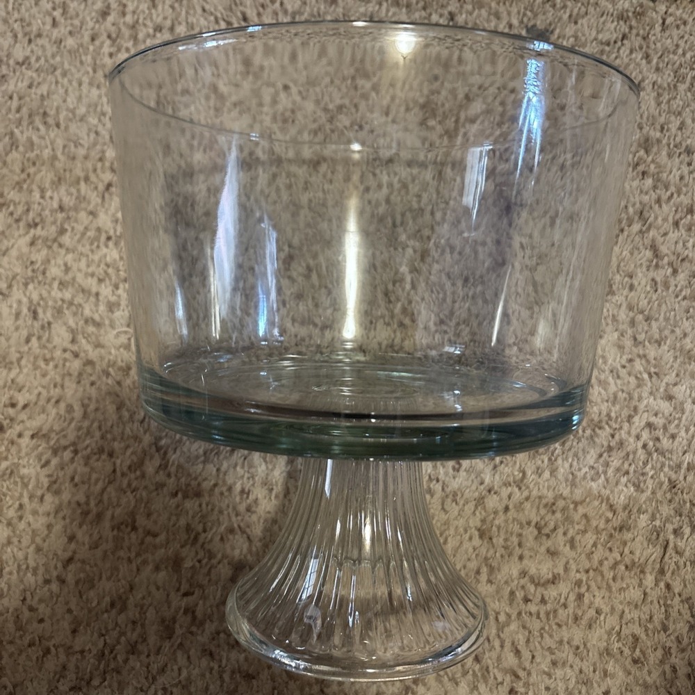 Anchor Hocking Monaco Clear Glass Trifle Bowl 8 1/8"